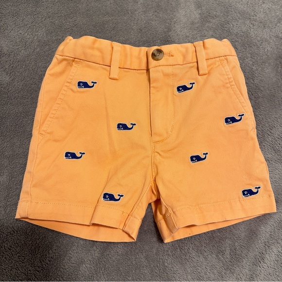 Vineyard Vines Other - Vineyard Vines Toddler Orange Shorts With Blue Whale Pattern Size 2T